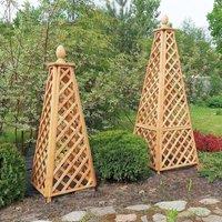 Primrose Wooden Garden Obelisk for Garden Climbers Climbing Plants 50cm x 150cm in Natural | Size: 50 cm x 150 cm