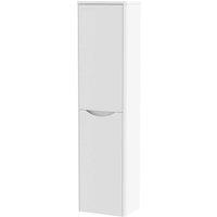 Balterley Bathroom Wall Hung 2 Door Tall Unit, Satin White, 356mm in White