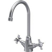 Balterley Traditional Kitchen Sink Mono Mixer Tap - Brushed Nickel Crosshead in Metallics