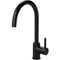 Balterley Lacerta Kitchen Mono Mixer Tap, High Curved Swivel Spout Matt Black