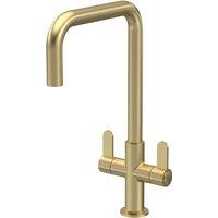 Balterley Kuma Kitchen Mono Mixer Tap Dual Lever, Brushed Brass 361mm in Metallics