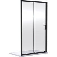 Balterley 6mm Toughened Safety Glass Sliding Shower Door 1900 x 1000mm Black