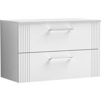 Balterley 2 Drawer Wall Hung Vanity Unit Colour Match Worktop, White 800mm