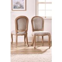 Dibor 4 Set Vintage Linen Solid Wood Frame Home Furniture Dining Chairs in Grey