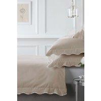 Appletree 'Scallop Edge' 100% Cotton Duvet Cover Set in Natural | Size: Super King