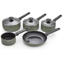 Morphy Richards 5 Piece Aluminium Saucepan Set in Green | Size: Large