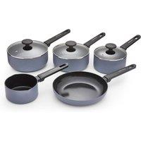 Morphy Richards 5 Piece Aluminium Saucepan Set in Grey | Size: Large