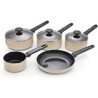 Morphy Richards 5 Piece Aluminium Saucepan Set in Cream | Size: Medium