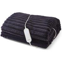 Morphy Richards EverCosy Small Luxury Striped Fleece Electric Heated Throw in Navy | Size: Double