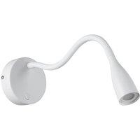 Loops Sleek White LED Wall Light - Perfect Home Indoor Reading Illumination