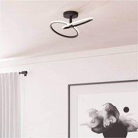Loops Sleek Black LED Ceiling Light for Indoor Space Semi Flush Design