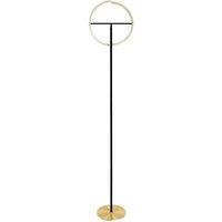Loops Sleek Brushed Brass & Black LED Floor Lamp for Stylish Indoor