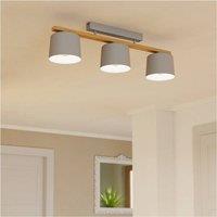 Loops Stylish Light Grey & Brown Triple Ceiling Light for Indoor Space