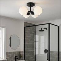 Loops Stylish Black LED Ceiling Light for Modern Indoor Bathroom Decor