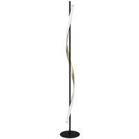 Loops Stylish Black & Brushed Brass LED Floor Lamp for Modern Interiors