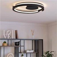 Loops Sleek Black LED Ceiling Light for Indoor Space - Stylish Semi-Flush