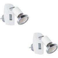Loops 2 PACK Sleek Design White & Chrome LED Wall Light for Indoor Space