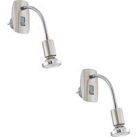 Loops 2 PACK Sleek Satin Nickel & Chrome LED Wall Light for Indoor Space
