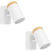 Loops 2 PACK LED Ceiling Spotlight in White & Brown for Elegant Bathroom