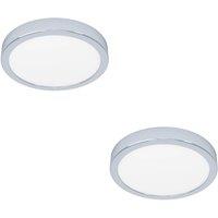 Loops 2 PACK Stylish Design Chrome Round Ceiling LED Light - Indoor Space in Metallics