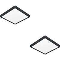 Loops 2 PACK Black Square Ceiling Light - Indoor Contemporary Home Fixture