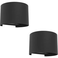 Loops 2 PACK Stylish Black Wall Light for Indoor Home Decor - Model 901844