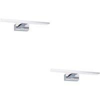 Loops 2 PACK Sleek Chrome Mirror Wall Light - Stylish Bathroom LED Fixture in Metallics