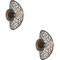 Loops 2 PACK Stylish Modern Design Bronze Wall Light for Indoor Home Decor in Brown