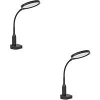 Loops 2 PACK Stylish Black LED Table Lamp for Home Decor & Indoor Lighting