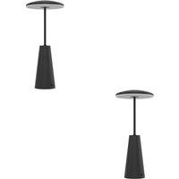 Loops 2 PACK Stylish Modern Black LED Table Lamp for Indoor Home Space