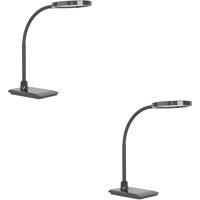 Loops 2 PACK Stylish Modern Black LED Table Lamp for Indoor Home Decor