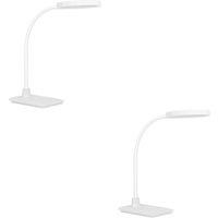 Loops 2 PACK Stylish White LED Table Lamp for Home Decor & Illumination