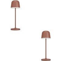 Loops 2 PACK Stylish Auburn Table Lamp - Elegant Indoor Home Dcor Lighting in Red