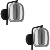Loops 2 PACK Stylish Modern Black Wall Light for Indoor Home Decoration