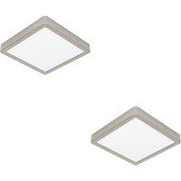 Loops 2 PACK Sleek Modern Satin Nickel Square Ceiling Light Indoor Spaces in Metallics