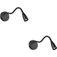 Loops 2 PACK Stylish Black LED Wall Light for Indoor Space