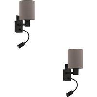 Loops 2 PACK Stylish Black Wall Light for Indoor Space - Perfect Home Decor