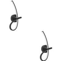 Loops 2 PACK Sleek Design Black LED Wall Light - Stylish Indoor Lighting
