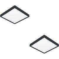 Loops 2 PACK Contemporary Black Square LED Ceiling Light for Indoor Space