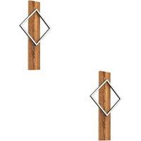 Loops 2 PACK Stylish LED Wall Light in Black & Brown for Rustic Decor