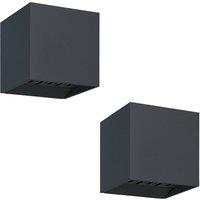 Loops 2 PACK Stylish Anthracite Indoor Wall Light for Modern Home Decor in Grey
