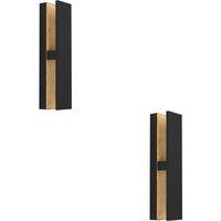 Loops 2 PACK Stylish Modern LED Wall Light in Black & Brown for Indoor Use