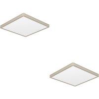 Loops 2 PACK Sleek Satin Nickel Square Ceiling Light for Indoor Space in Metallics