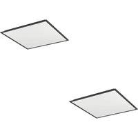 Loops 2 PACK Sleek Black Square Ceiling Light for Stylish Indoor Space