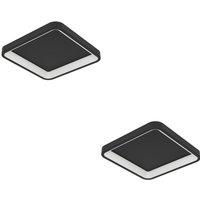 Loops 2 PACK Stylish Modern Black Square Ceiling Light for Indoor Spaces