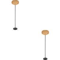 Loops 2 PACK Sleek Black Floor Lamp - Stylish Indoor Lighting for Home Decor