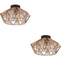 Loops 2 PACK Stunning Black Ceiling Light for Indoor Space - Semi-Flush