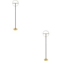 Loops 2 PACK Sleek Brushed Brass & Black LED Floor Lamp - Stylish Indoor