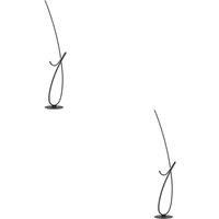 Loops 2 PACK Contemporary Black LED Floor Lamp - Home Decor Indoor Lighting