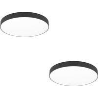 Loops 2 PACK Sleek Black Ceiling Light for Indoor - Stylish Semi-Flush